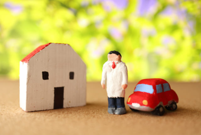 家と医師と車の小物